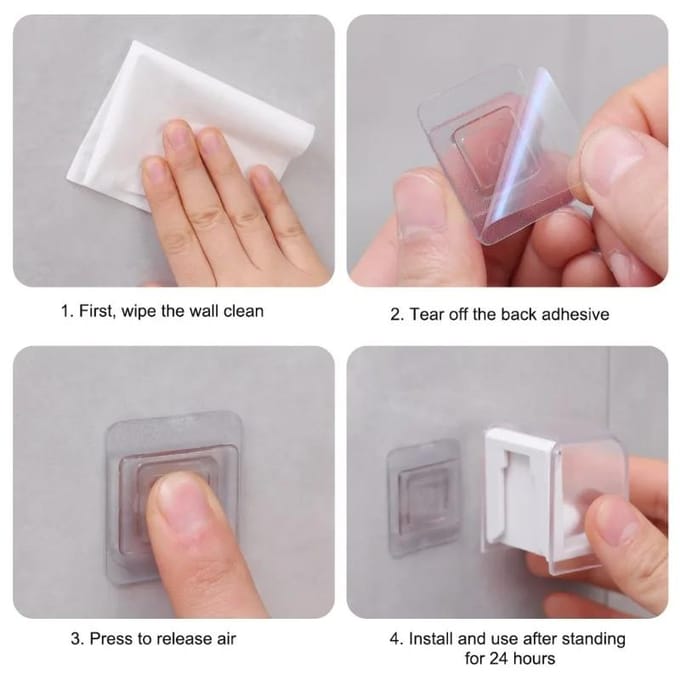 1 porte-brosse à dents avec couvercle, support mural sans perforation, support de rangement auto-adhésif pour brosse à dents de salle de bain white