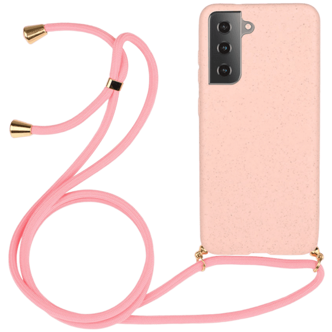 Mocaa Samsung Galaxy S21 Plus Telefoonhoesje met Koord Roze