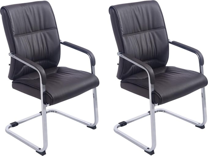 CLP XXL Anubis Set van 2 Eetkamerstoelen - Kunstleer bruin
