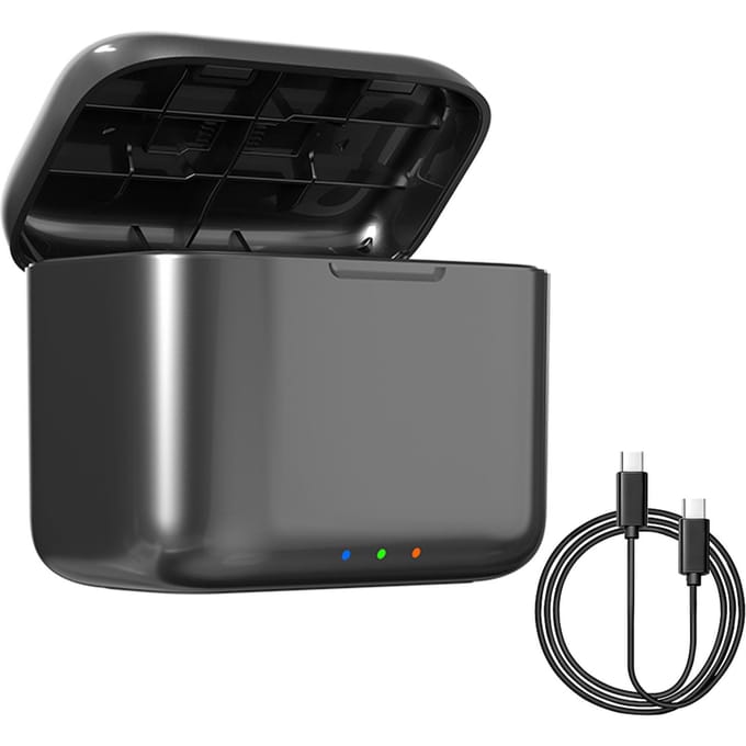 aMagisn AD13 2-sleuven Batterijlader Draagbare PD3.0/ PD2.0 Snelladen Box Batterij Oplaadhoes zwart