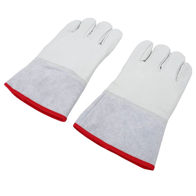 Gants antigel  266 celsius  pour la manipulation de la glace sèche Azote liquide basse température Sécurité protectrice 31cm white