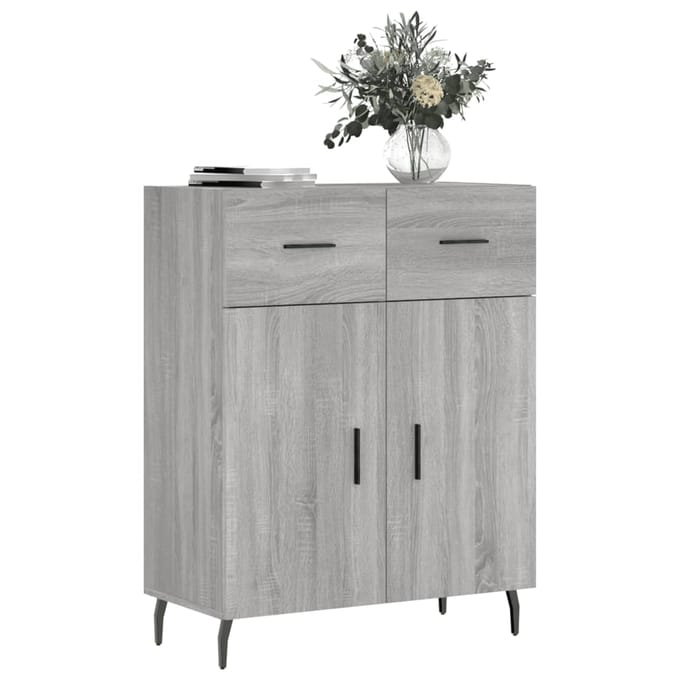 vidaXL - Dressoir - 69,5x34x90 - cm - bewerkt - hout - grijs - sonoma - eikenkleurig