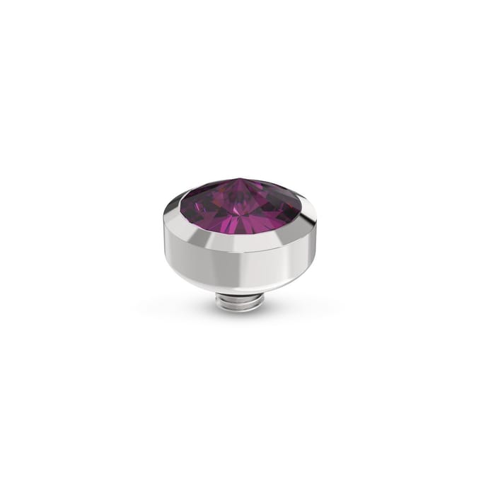 Melano Twisted Glossy Steentje Amethyst Zilver