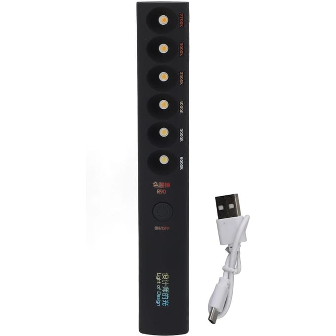Draagbare kleurtemperatuurlamp Stick Professioneel Oplaadbaar 2700K?6000K 6 modi Fotografie black