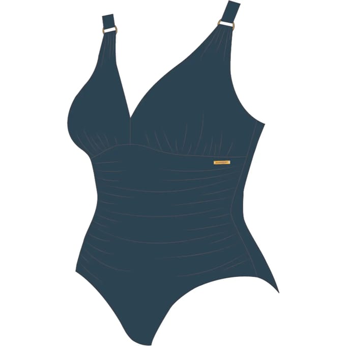 Speedo Womens Shaping V Neck 1 Piece Dark Teal +