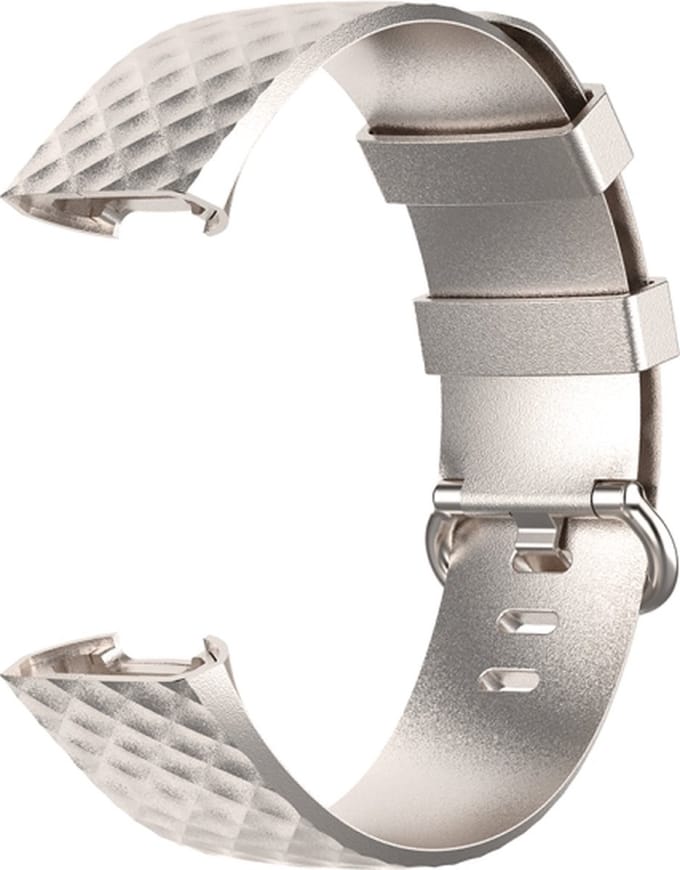 Go Go Gadget - Schubben Siliconen Bandje - Sportbandje - Fitbit Charge 3 & 4 - M/L - Champagne
