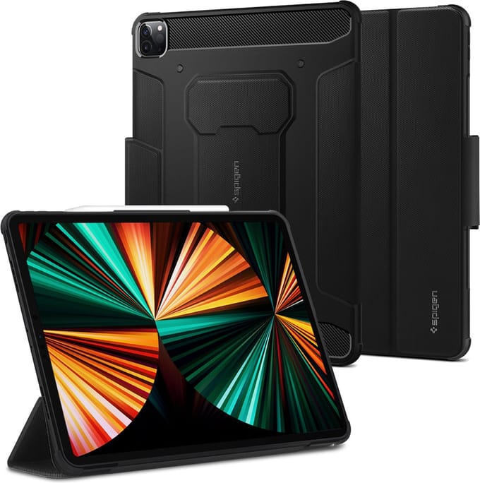 Spigen Rugged Armor Pro Apple iPad Pro 12.9 (2021) Hoes Zwart