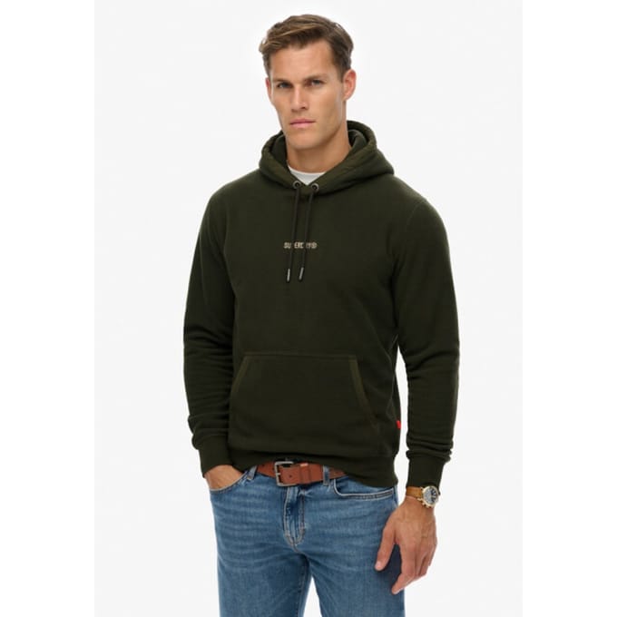 Superdry Micro Logo Fleece Hoodie Heren - Maat S