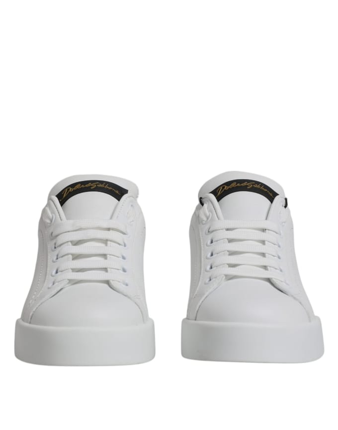 Dolce & Gabbana Witte Leren Klassieke Lage Sneakers Schoenen
