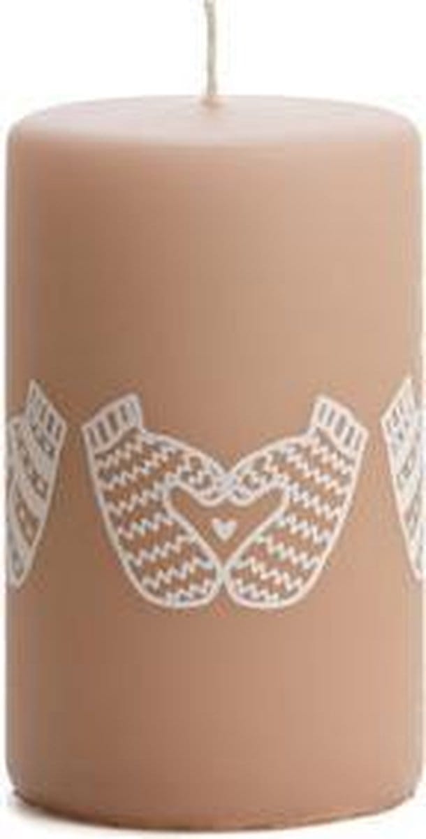 Rustik Lys Winterkaars Winter Feelings - Stompkaars Brique Roze - 6 x 10 cm - 32 Branduren