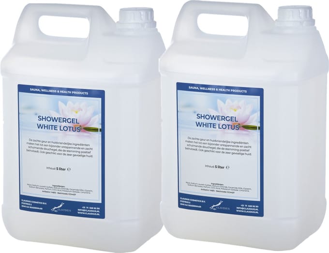 Claudius Douchegel White Lotus 5 liter - set van 2 stuks - Showergel