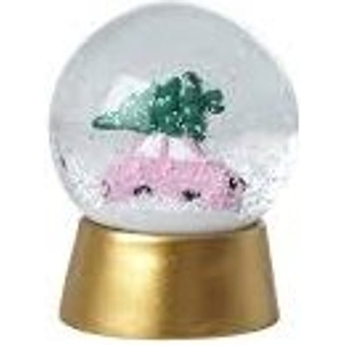 Rice kerst sneeuwbol goud auto