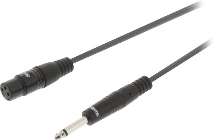 Sweex XLR (v) - 6,35mm Jack mono (m) audiokabel - 5 meter