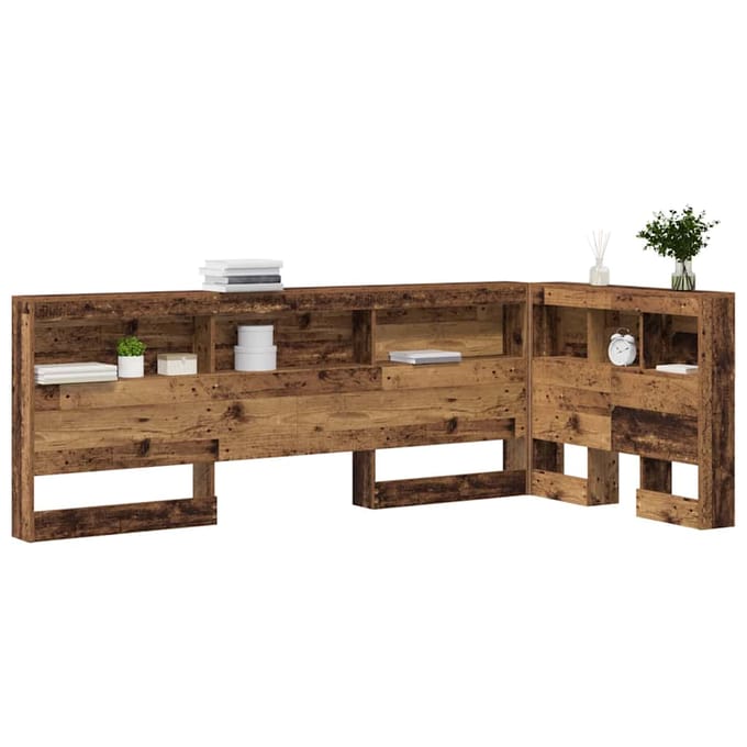 vidaXL Opberghoofdbord met plank Oud Hout 100 cm Bewerkt hout