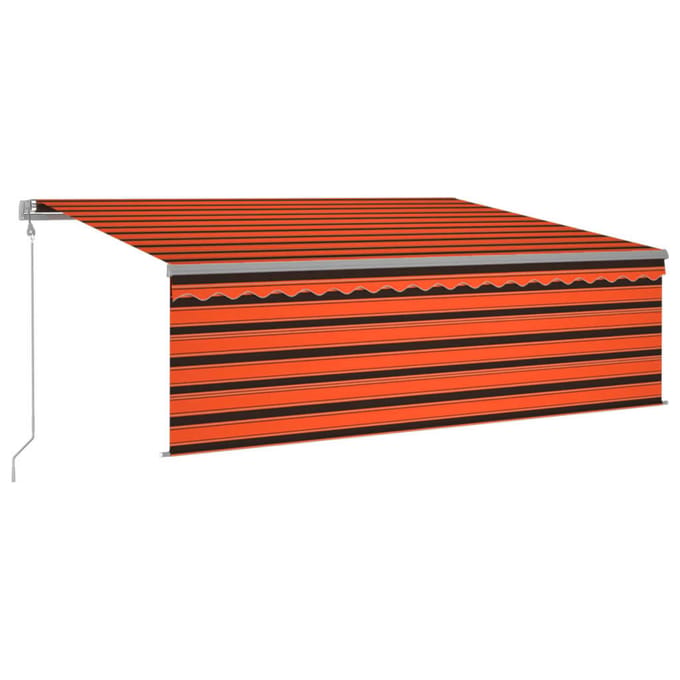 vidaXL - Luifel - automatisch - uittrekbaar - rolgordijn - 4,5x3 - m - oranje - bruin