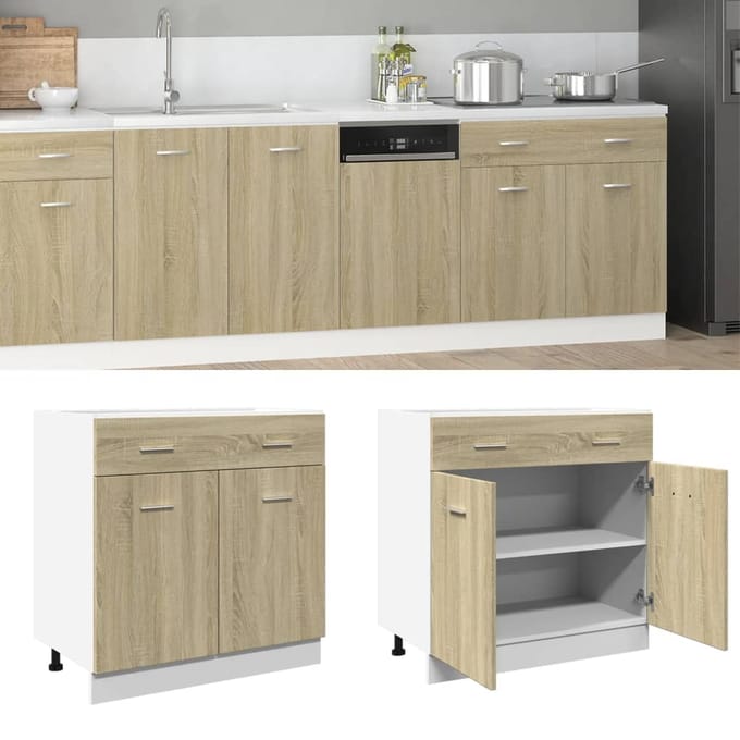 vidaXL - Onderkast - met - lade - Lyon - 80x46x81,5 - cm - sonoma - eikenkleurig