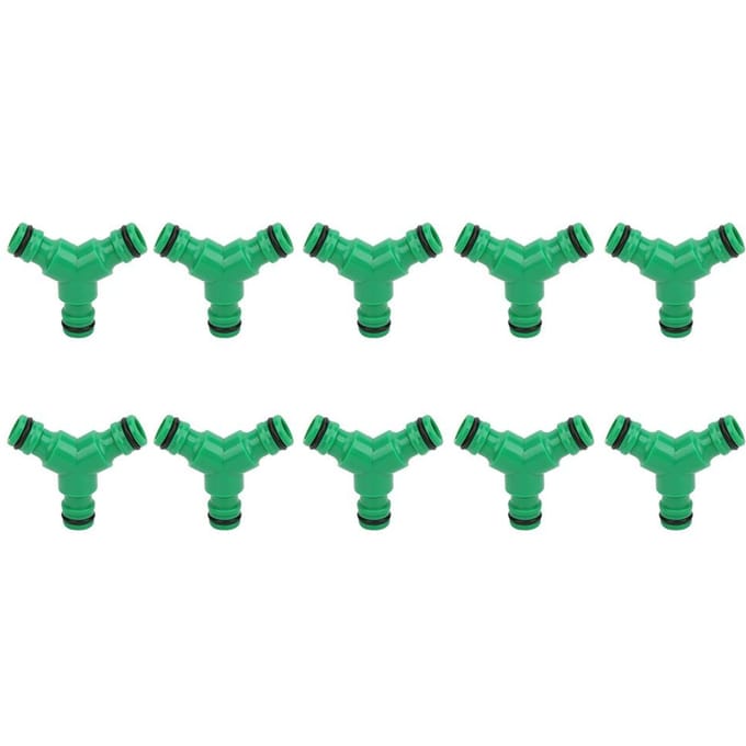 10 STUKS 3-weg Koppeling Waterslang Fitting Y-connector Adapter Koppeling voor Tuinirrigatie blue