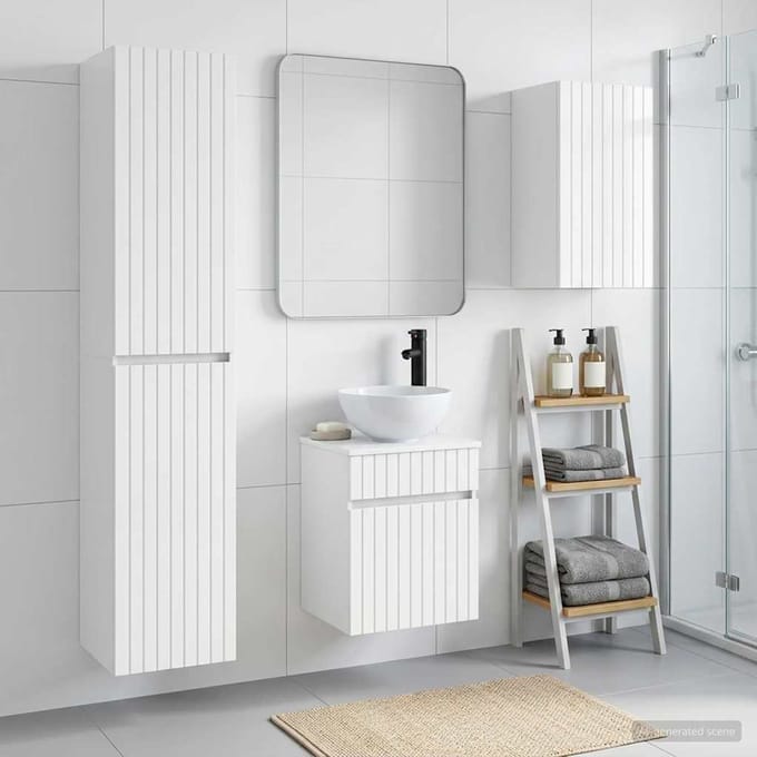 vidaXL - Badkamermeubel - Set - 3 - st - Hoogglans - Wit - 33 - x - 34,5 - x - 160 - cm