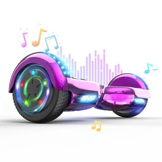 Hoverboard 6,5 Inch met Bluetooth en LED - RCB - Perfect Cadeau voor Kinderen Chroom Roze roze