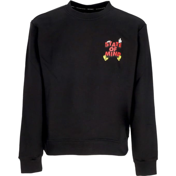Mickey 5tate lichtgewicht herensweatshirt met ronde hals zwart