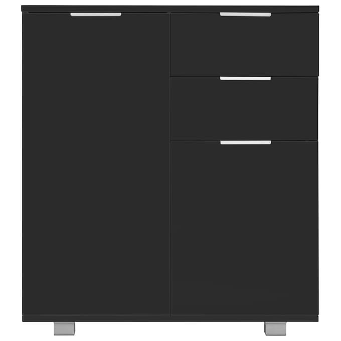 vidaXL - Dressoir - 71x35x80 - cm - spaanplaat - hoogglans - zwart