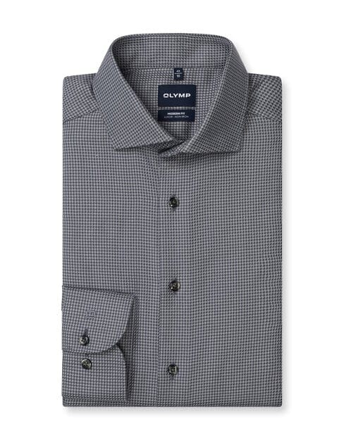 OLYMP Luxor Overhemd, Modern Fit, Royal Kent, Antraciet