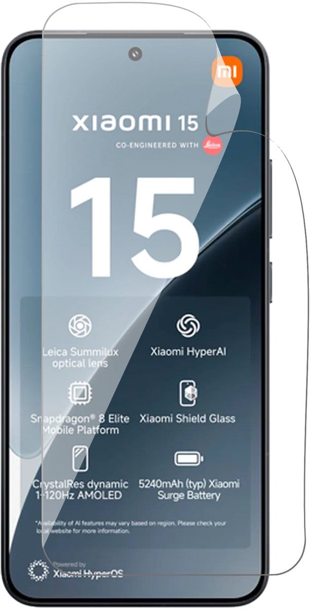 Screenprotector geschikt voor Xiaomi 15 - 1x FlexGuard Screen Protector