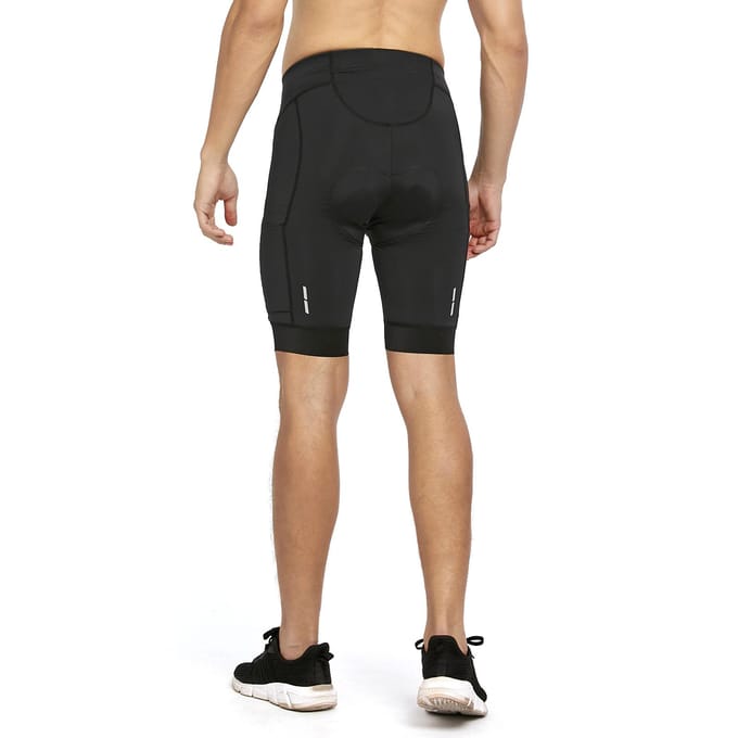 Short de vélo rembourré pour hommes Short de cyclisme élastique respirant à séchage rapide avec poches L black