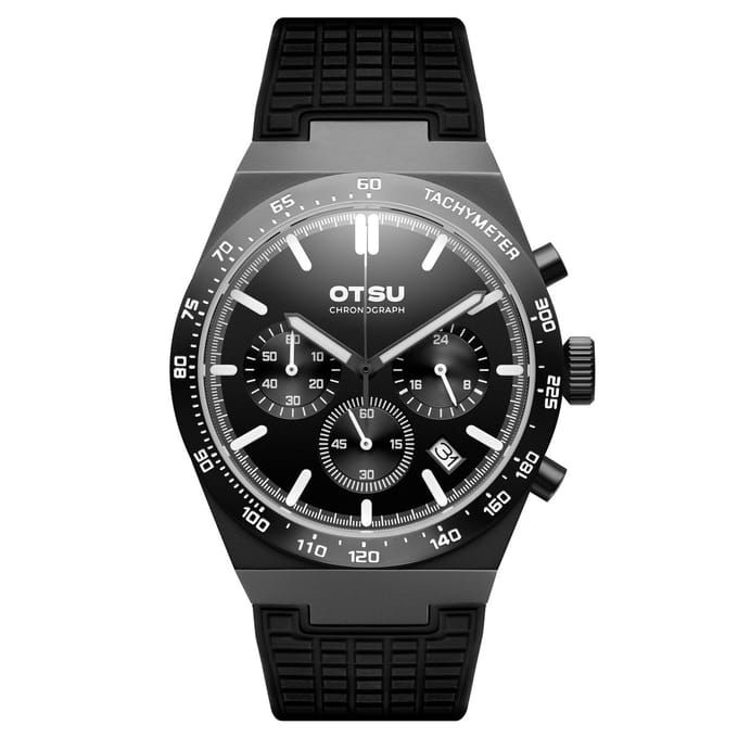 Heron | Zwart Chronograaf Horloge van Roestvrij Staal