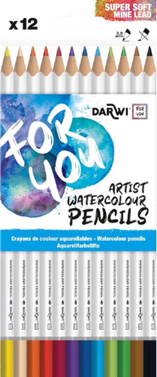 DFY Aquarel Kleurpotloden – Set van 12 Kleuren