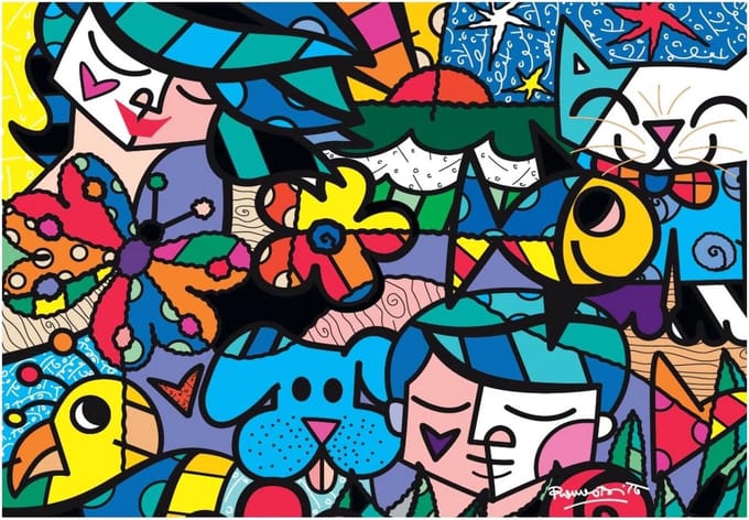 1000 Stuks Puzzel Romero Britto Kleurrijk Kunstwerk