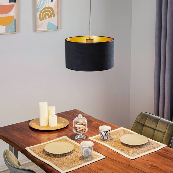 Emibig Middelfart hanglamp zwarte rond E27 - Perfect voor een strak interieur