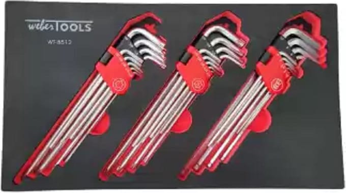 Haakse sleutel set Extra lang Torx, Torx-H, Inbus 25 delig-Weber Tools