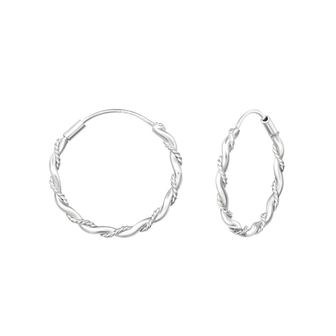 Montebello Oorbellen Adelien - 925 Zilver E-Coating - Bali - 1.6mm - ∅16mm