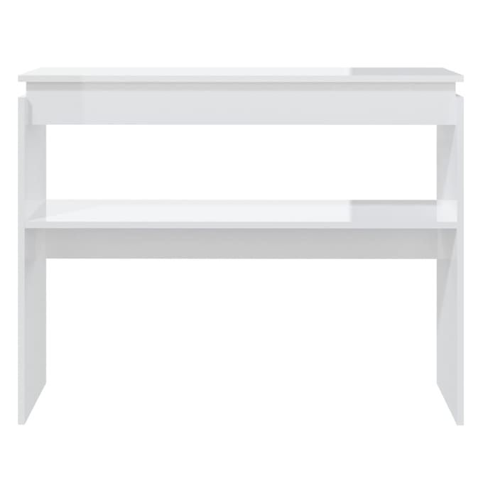 vidaXL - Wandtafel - 102x30x80 - cm - bewerkt - hout - hoogglans - wit