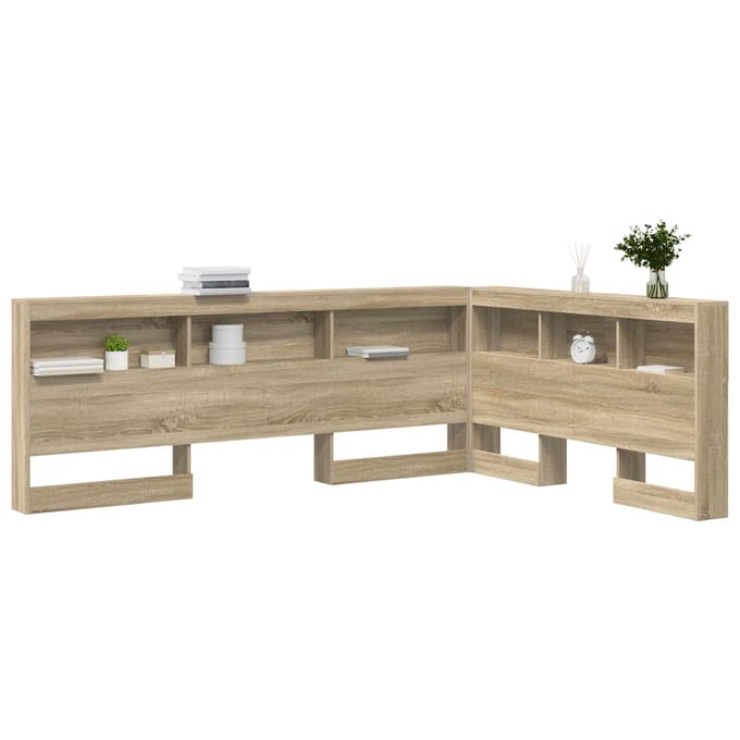 vidaXL - Opberghoofdbord - Sonoma - Eik - Bewerkt - hout