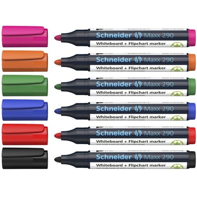 Schneider Schreibgeräte Whiteboard-Marker Maxx 290 6er Set sortiert, 5+1 Aktion 129096 Whiteboardmarker 6 stuk(s)