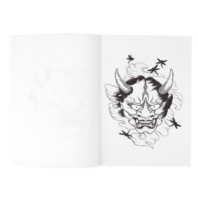 Professioneel Hannya Patroon Tattoo Boek Lichaamstattoo Oefensjabloon Boek Accessoire white