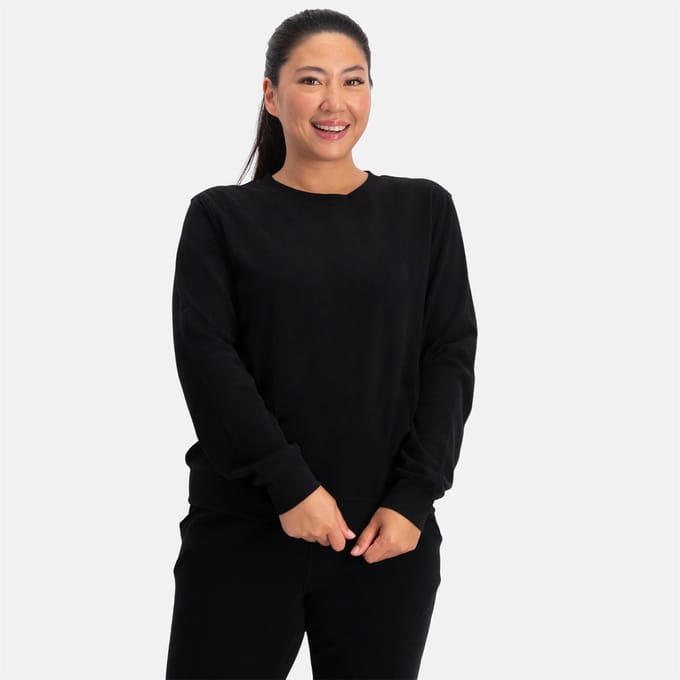 Comfortabel & Zijdezacht Bamboo Basics Lounge sweater Hailey - Zwart - S