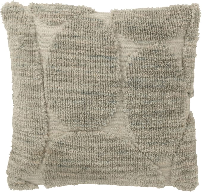 J-Line kussen Steen Motief - polyester - grijsblauw