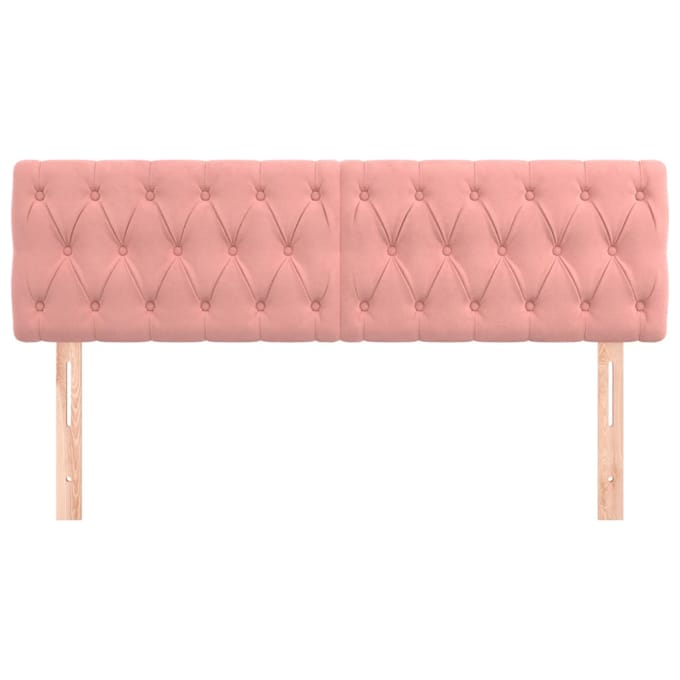 vidaXL - Hoofdborden - 160x7x78/88 - cm - fluweel - roze
