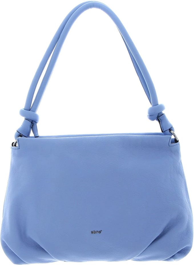 abro Leren Schoudertas Leather Dalia Hobo Bag Knotted Light Blue / Fairy Lichtblauw