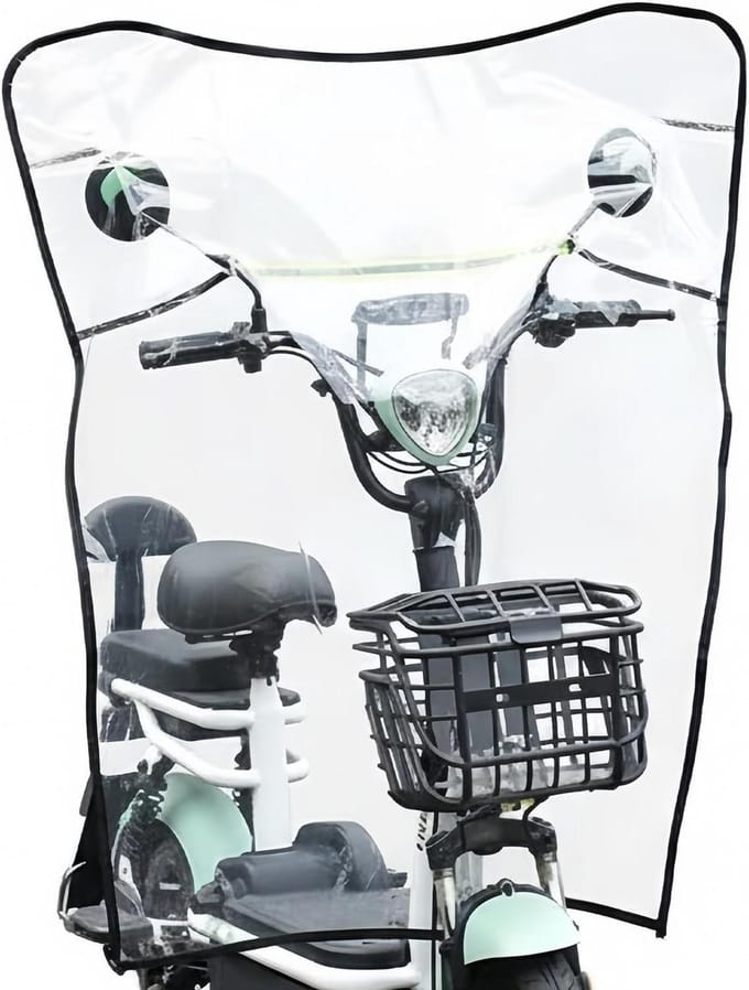 Motorfiets Windscherm - Scooter Winddeflector - Bescherming tegen Wind - Hydrofobe Waterafstotend - 102x90cm - Transparant