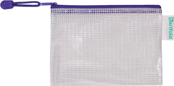 8 x Opbergtas Tarifold met rits - A6 - Blauw