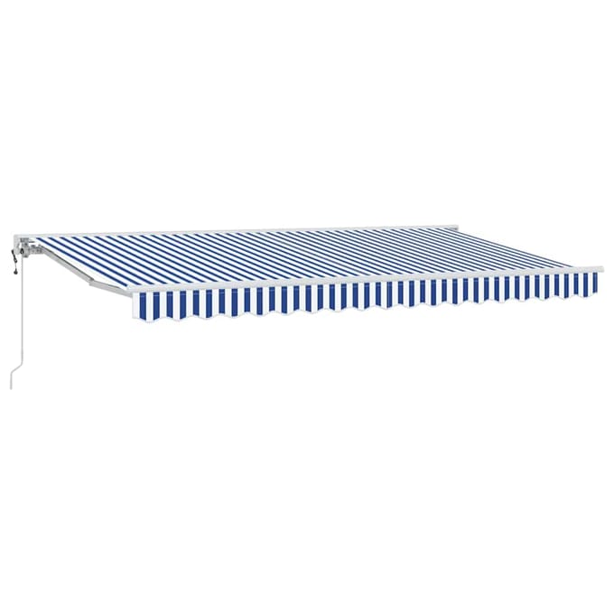 vidaXL Zijde Frame Blauw en Wit 350 x 200 cm Polyester met PU-coating