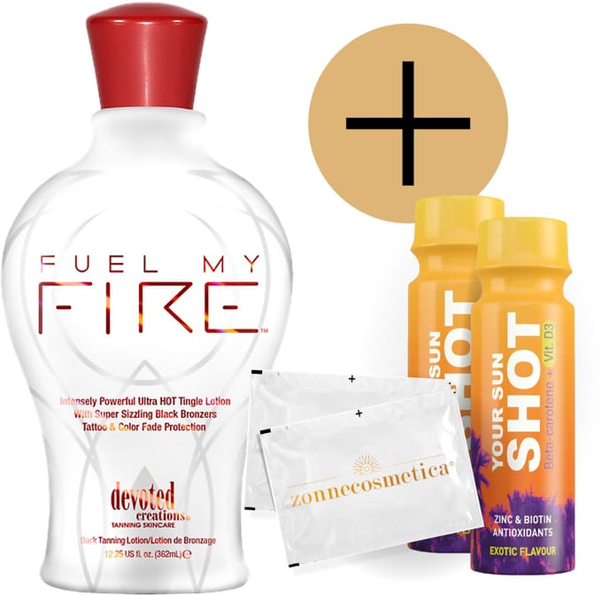 Devoted Creations - Fuel my Fire + 2 Your Sun Shots + 2 Verfrissingsdoekjes