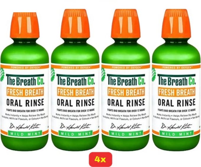 The Breath Co Mondwater - MILD MINT - 4 x 500ML voordeelverpakking