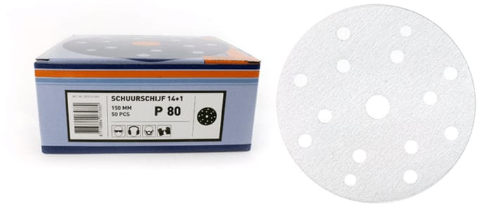 Veba Schuurschijf Klitteband 150mm 14+1 Gat - 50 Stuks - Maat: P80