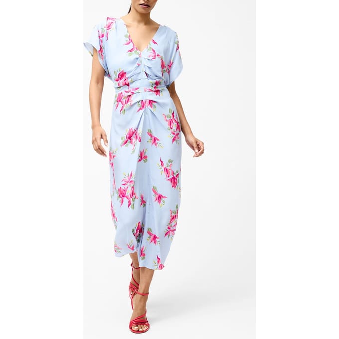 French Connection Vivienne Viscose Front Dress Sky Blue Taglia: 12 | Abiti Midi Outlet | Donna | Blu