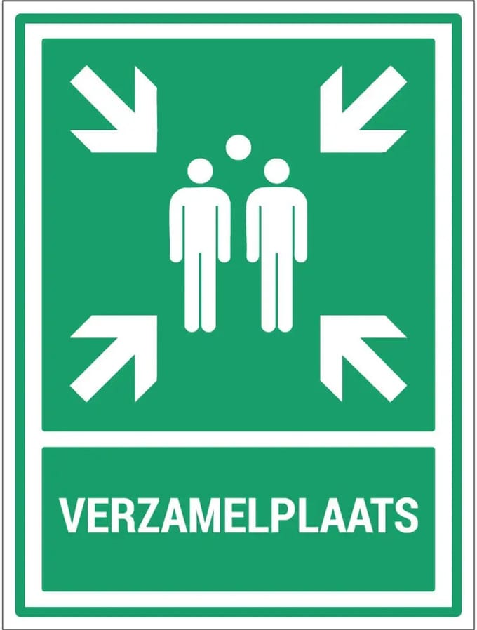 Verzamelplaats bord met tekst | gecoat dibond materiaal | 80 x 60 cm